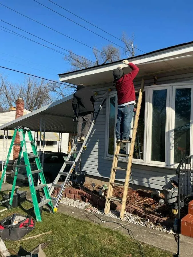 Restoration crew performing exterior repair in Chicopee